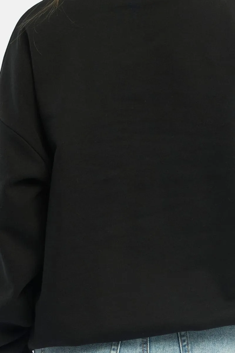 Black Graphic Sweater Long Sleeve sold by Ally Fashion product image thumbnail 5