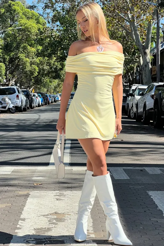 Yellow Asymmetric Mini Dress sold by Ally Fashion