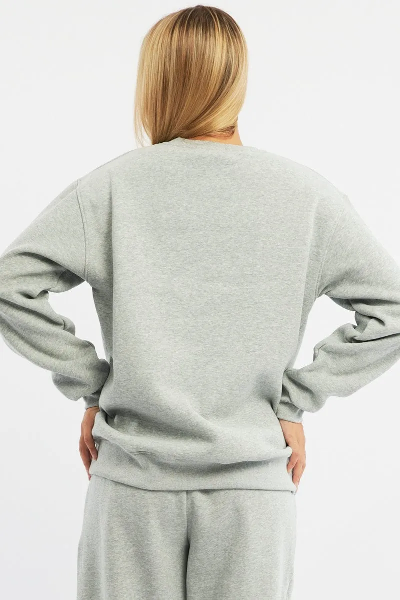 Grey Graphic Sweater Long Sleeve sold by Ally Fashion product image thumbnail 4