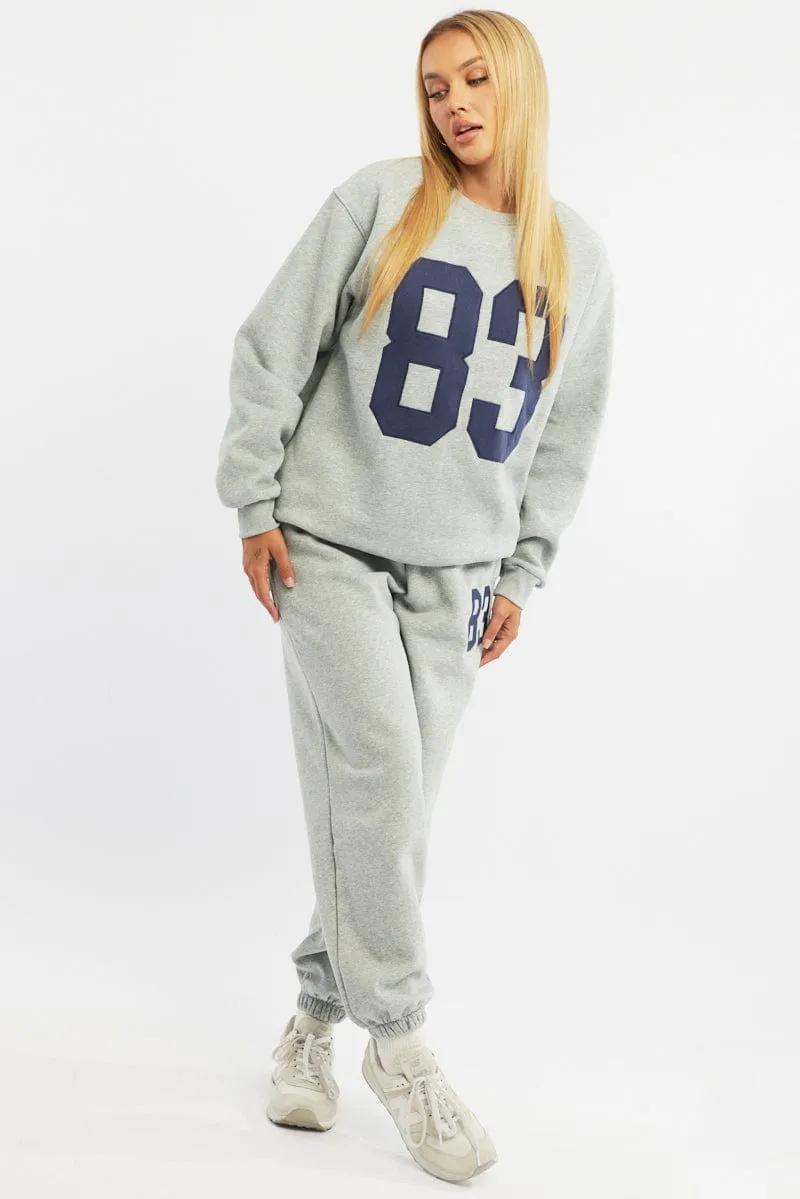 Grey Graphic Sweater Long Sleeve sold by Ally Fashion product image thumbnail 2