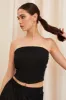 Black Corset Bandeau Crop Top sold by Ally Fashion