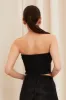 Black Corset Bandeau Crop Top sold by Ally Fashion