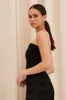 Black Corset Bandeau Crop Top sold by Ally Fashion