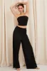 Black Corset Bandeau Crop Top sold by Ally Fashion