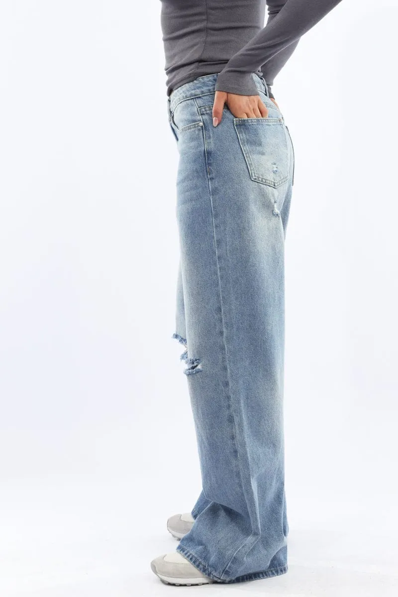 Denim Baggy Jeans Low Rise sold by Ally Fashion product image thumbnail 3