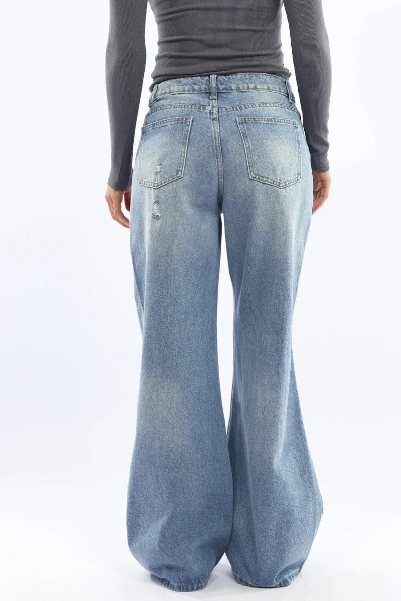 Denim Baggy Jeans Low Rise sold by Ally Fashion product image thumbnail 4