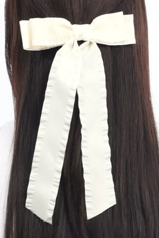 White Ruffled Hair Bow sold by Ally Fashion
