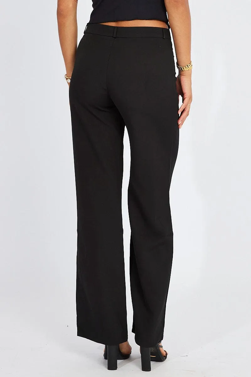 Black Straight Fit Pants Mid Rise sold by Ally Fashion product image thumbnail 5