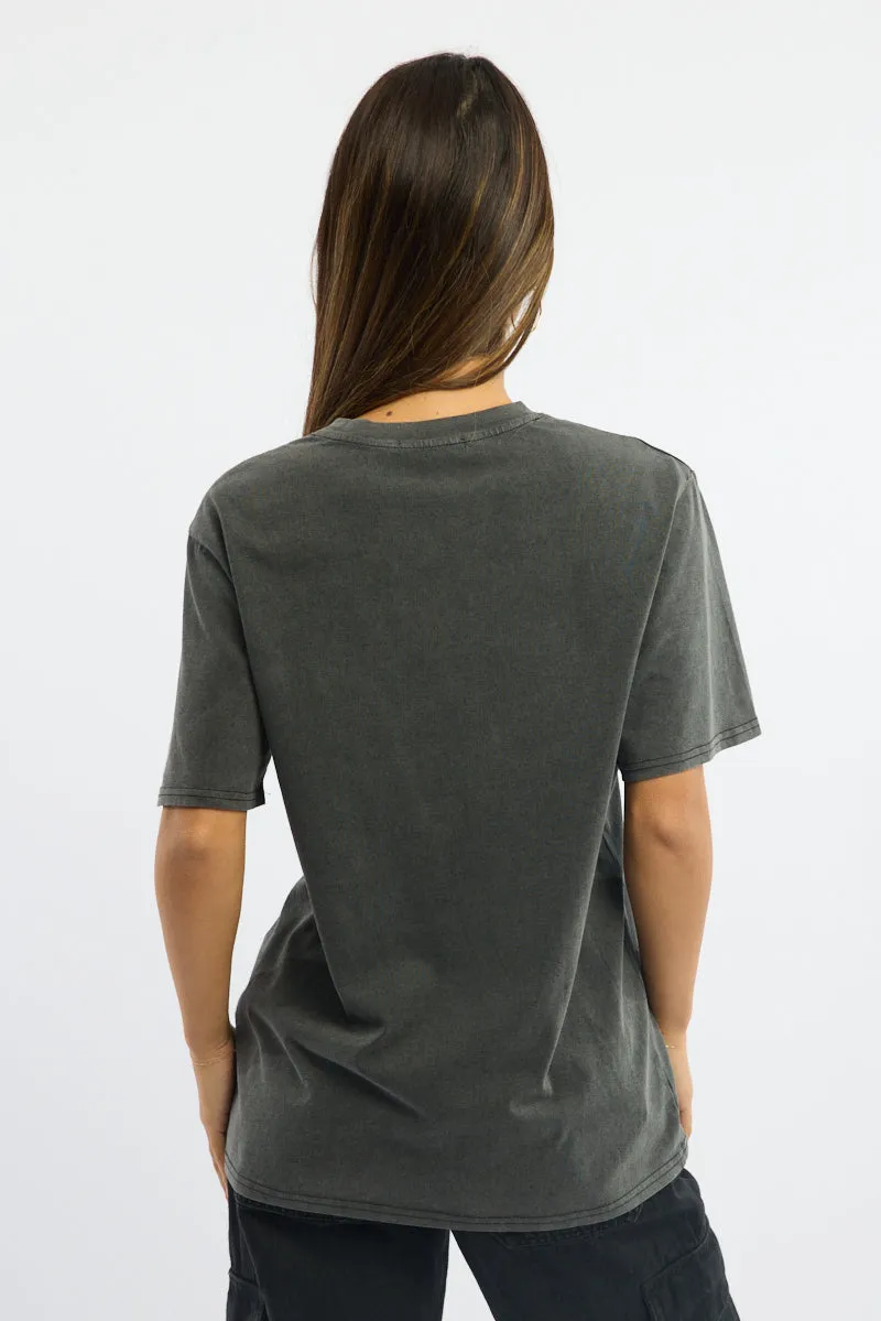 Grey Graphic Tee Short Sleeve Garment Washed sold by Ally Fashion product image thumbnail 4