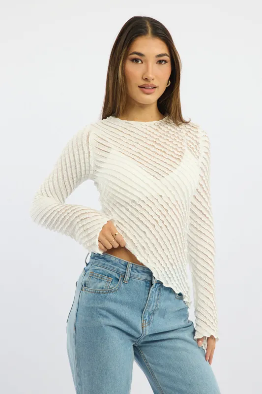 White Top Long Sleeve sold by Ally Fashion
