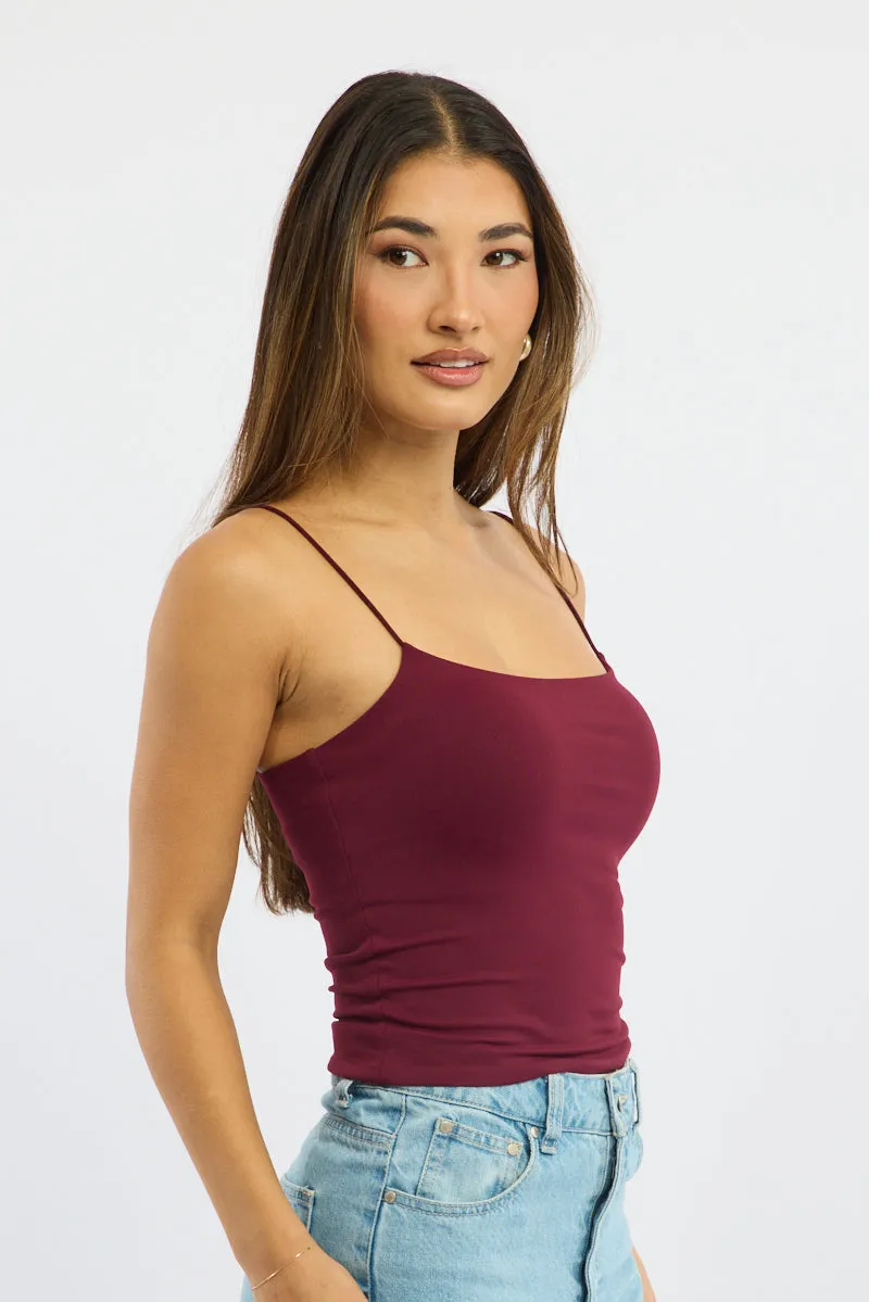 Red Supersoft Cami Top Double Layer sold by Ally Fashion product image thumbnail 3