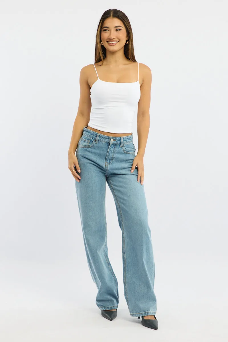 White Supersoft Cami Top Double Layer sold by Ally Fashion product image thumbnail 2