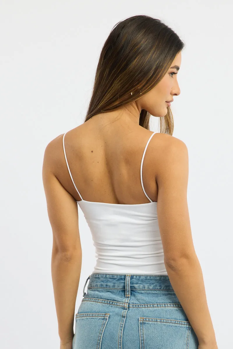 White Supersoft Cami Top Double Layer sold by Ally Fashion product image thumbnail 4