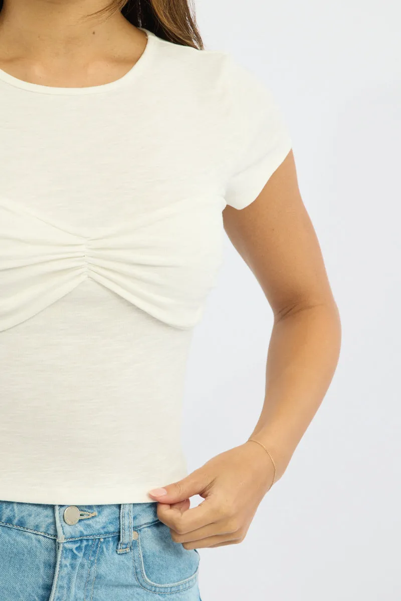 White Top Short Sleeve sold by Ally Fashion product image thumbnail 5