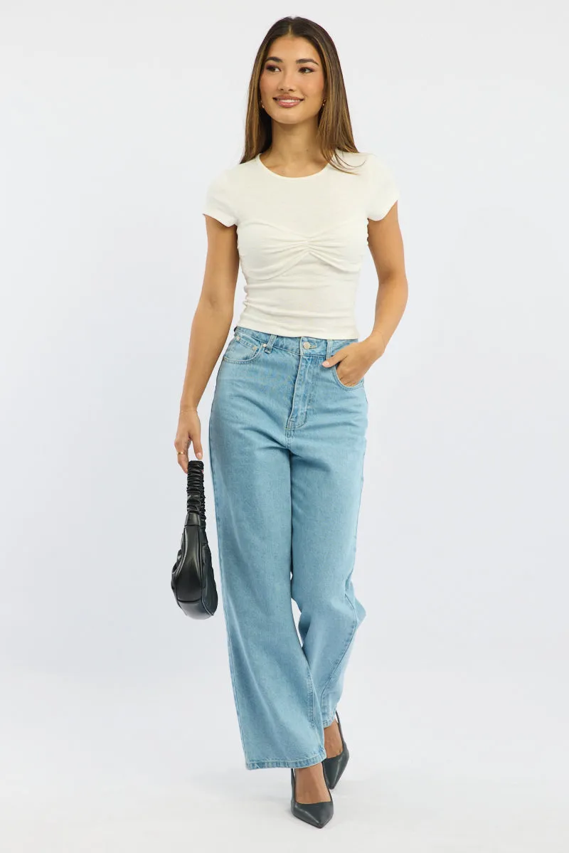 White Top Short Sleeve sold by Ally Fashion product image thumbnail 2