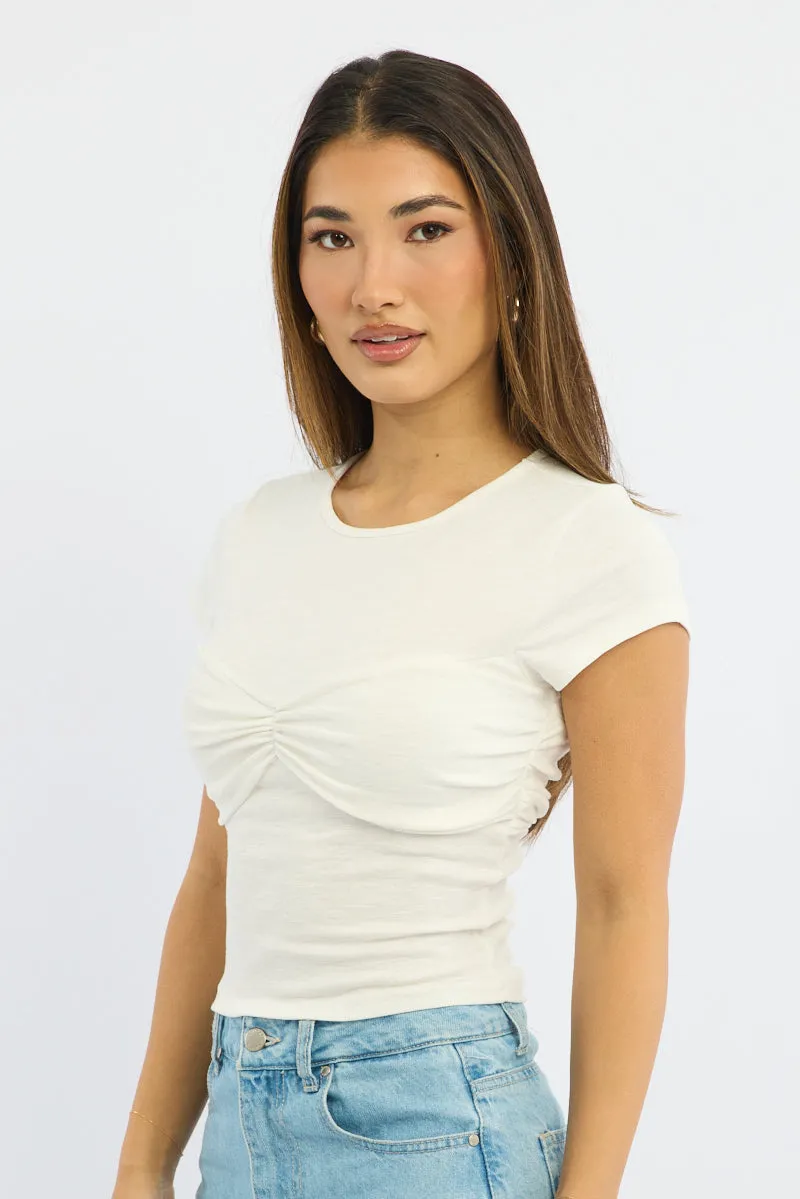 White Top Short Sleeve sold by Ally Fashion product image thumbnail 3