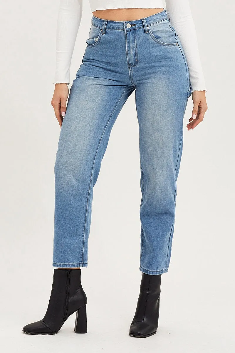 Blue Carpenter Denim Jeans High Rise sold by Ally Fashion product image thumbnail 2