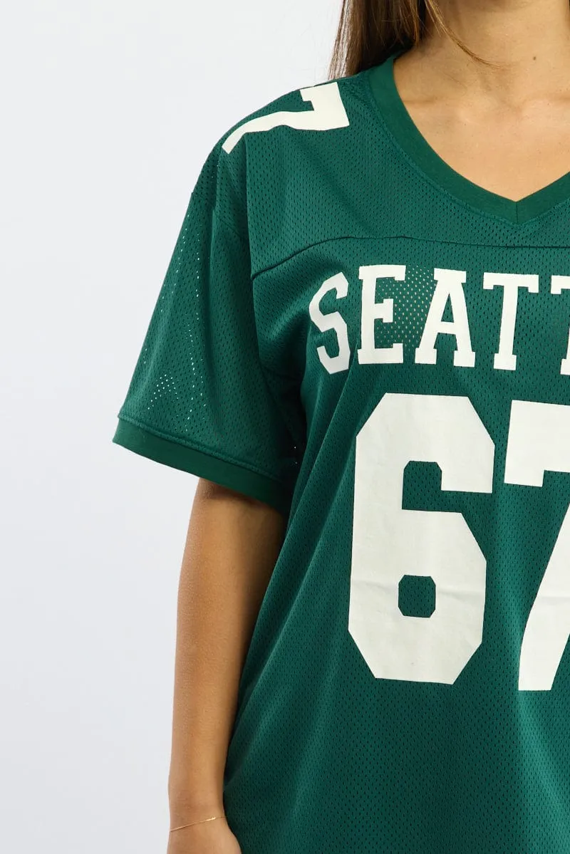 Green Sport Tee V-neck sold by Ally Fashion product image thumbnail 5