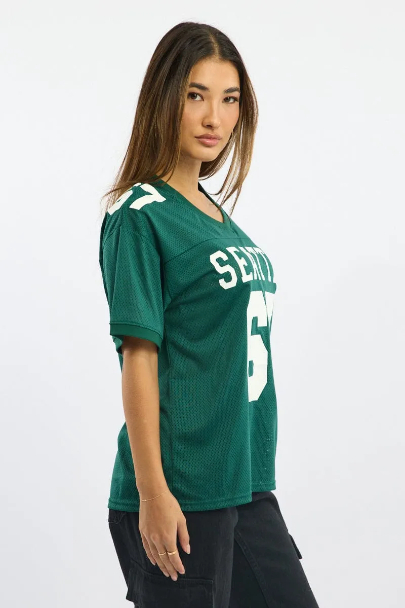 Green Sport Tee V-neck sold by Ally Fashion product image thumbnail 3