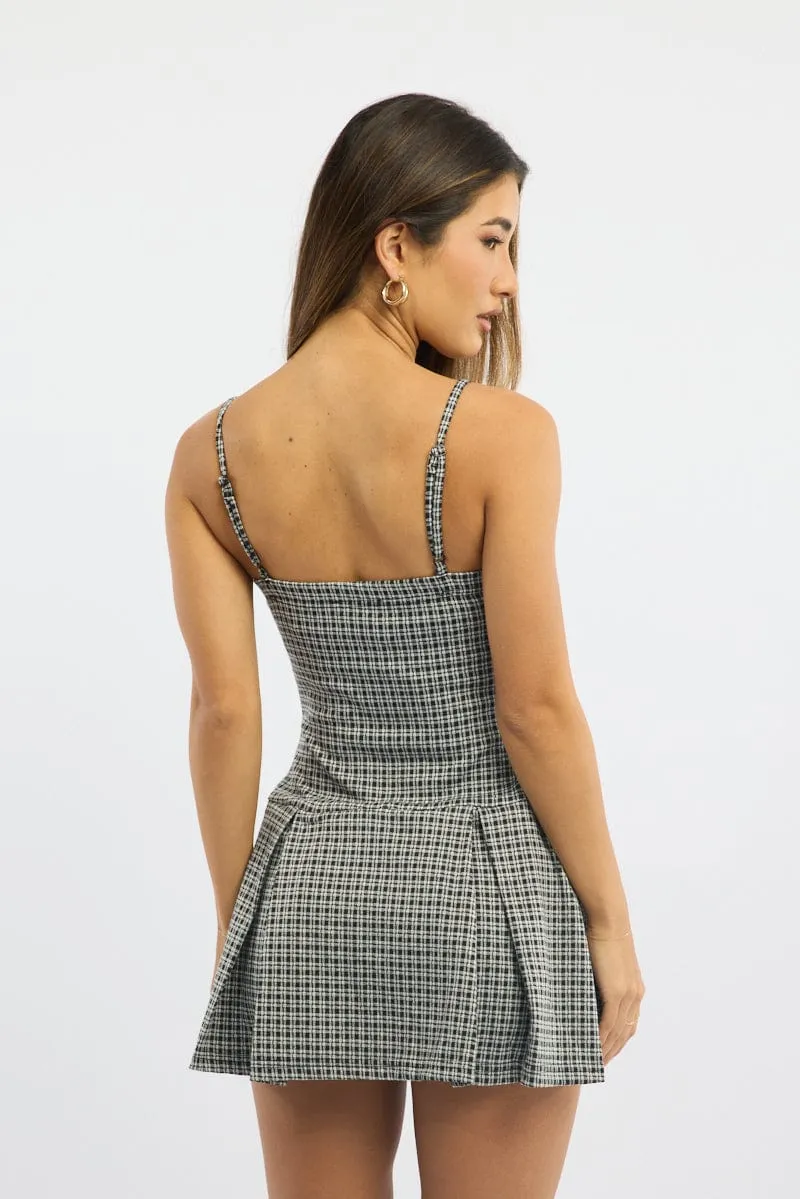 Black Check Mini Dress Pleated sold by Ally Fashion product image thumbnail 4