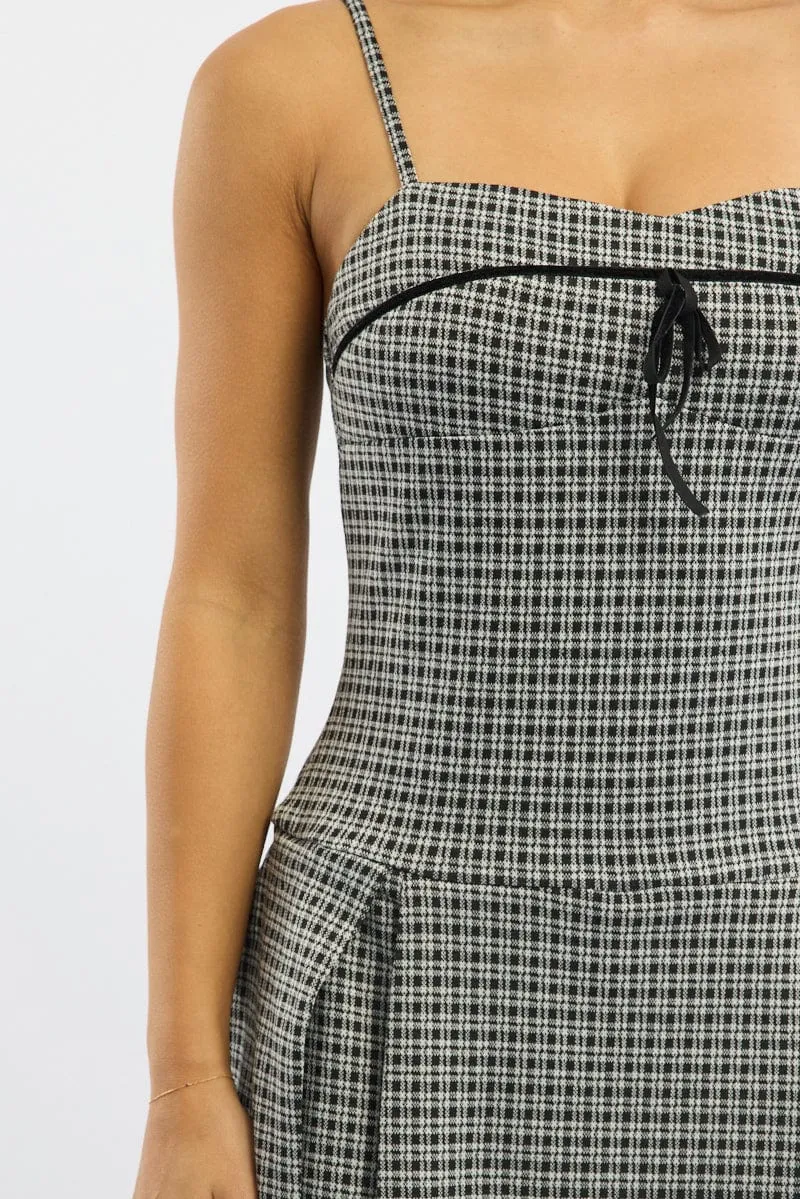 Black Check Mini Dress Pleated sold by Ally Fashion product image thumbnail 5