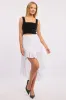 White Frill Skirt High Waisted High Low Midi sold by Ally Fashion