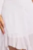 White Frill Skirt High Waisted High Low Midi sold by Ally Fashion