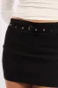Black Mini Skort Skirt High Waisted Belted Bengaline sold by Ally Fashion