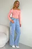 Denim Lace Up Wide Leg Jeans sold by Ally Fashion