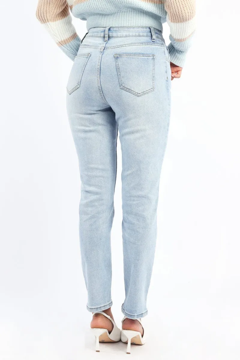 Denim Mom Jeans High Rise sold by Ally Fashion product image thumbnail 4