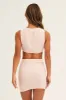 Pink Textured Crop Top Sleeveless sold by Ally Fashion
