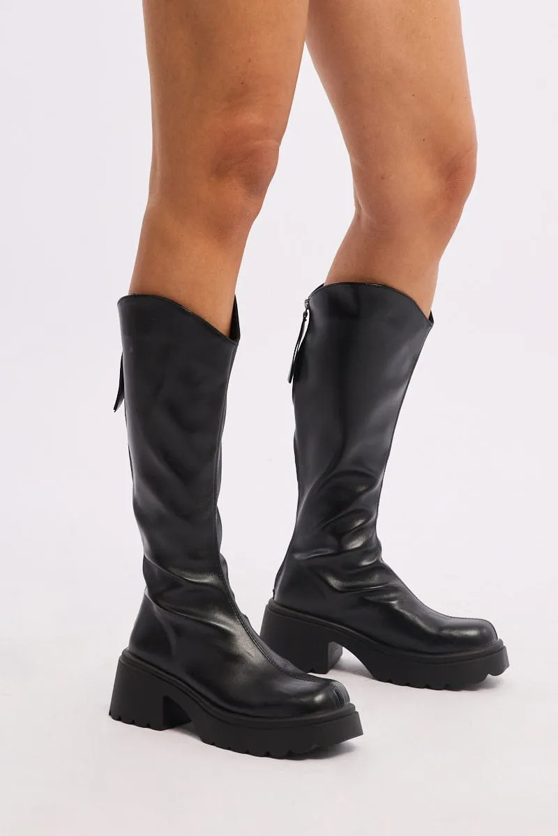Black Knee High Boots sold by Ally Fashion
