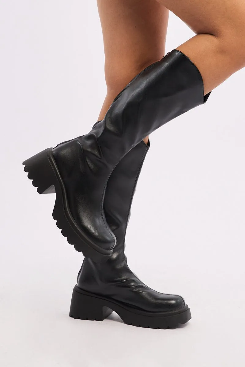 Black Knee High Boots sold by Ally Fashion product image thumbnail 2