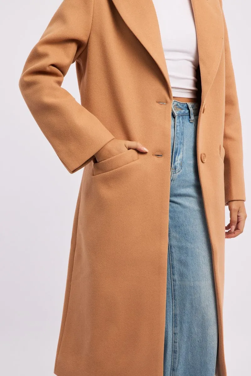 Beige Oversized Coat sold by Ally Fashion product image thumbnail 5