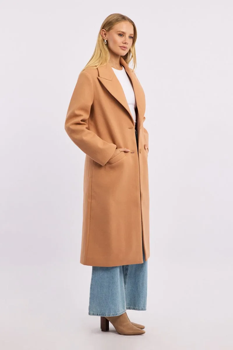 Beige Oversized Coat sold by Ally Fashion product image thumbnail 3