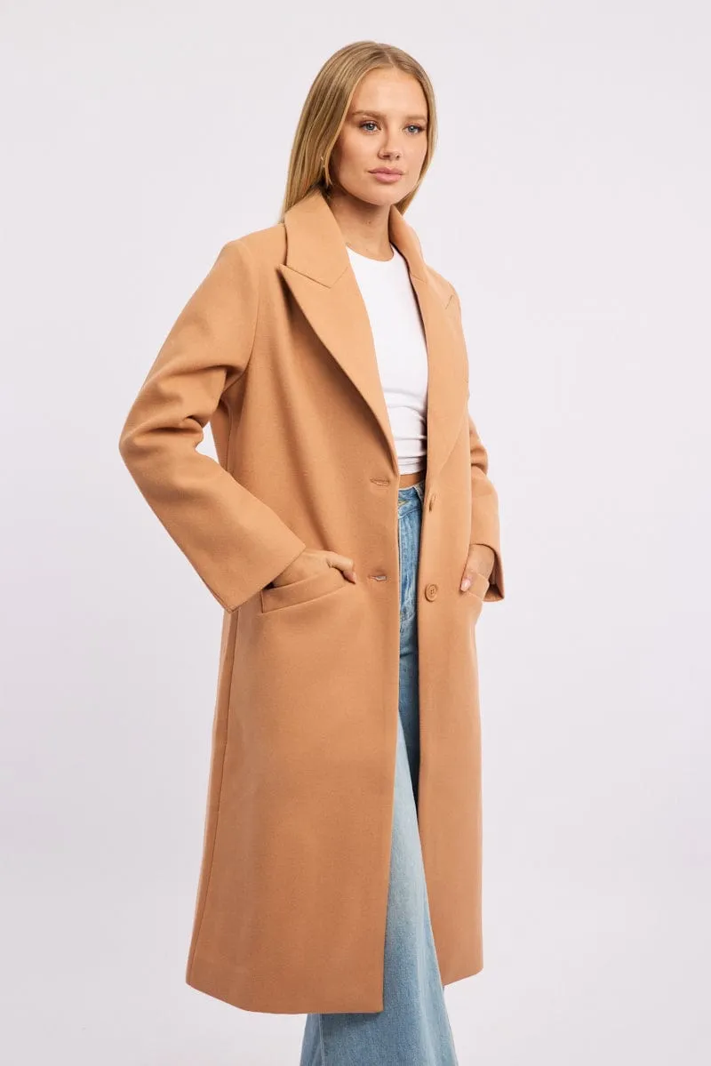 Beige Oversized Coat sold by Ally Fashion product image thumbnail 2