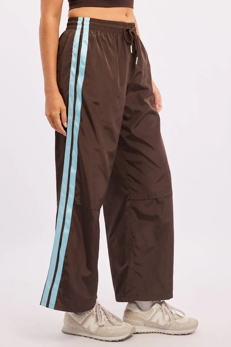 Brown Track Pants Side Stripe sold by Ally Fashion product image thumbnail 3
