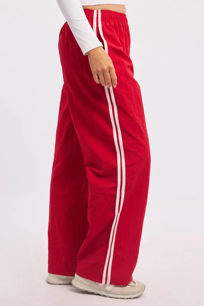 Red Track Pants Side Stripe sold by Ally Fashion product image thumbnail 3