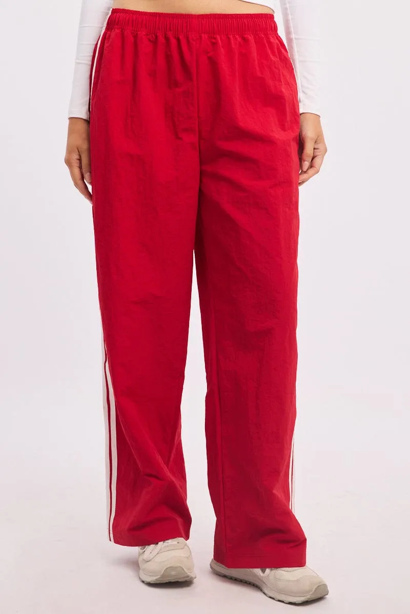 Red Track Pants Side Stripe sold by Ally Fashion product image thumbnail 2