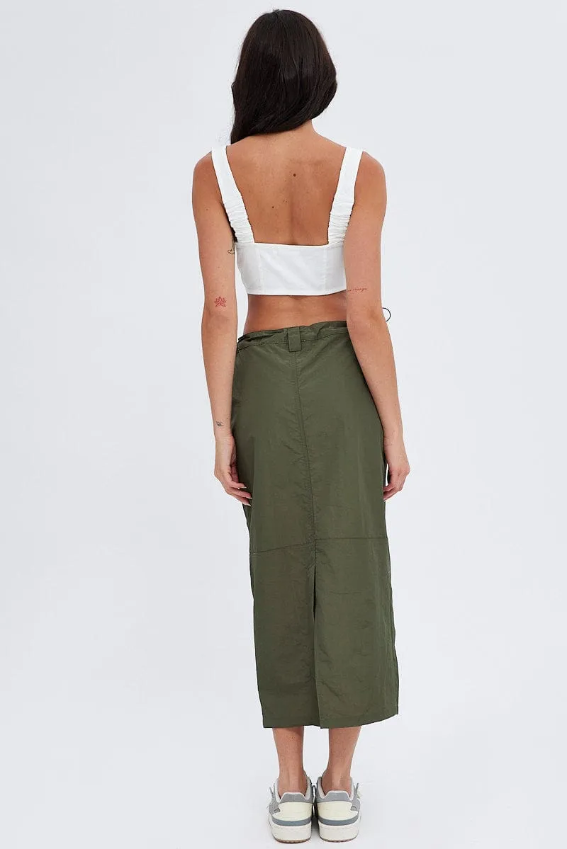 Green Parachute Skirt Cargo Mid Rise sold by Ally Fashion product image thumbnail 5