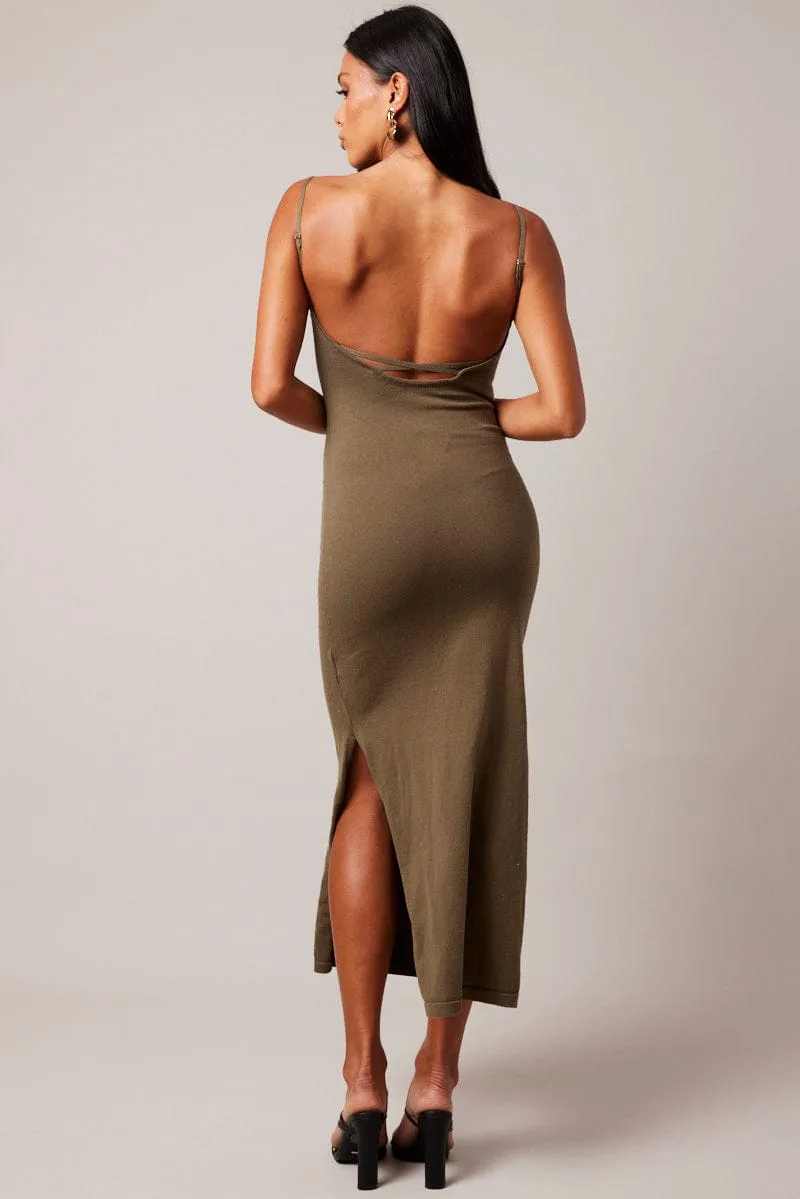 Green Knit Dress Sleeveless Maxi sold by Ally Fashion product image thumbnail 5