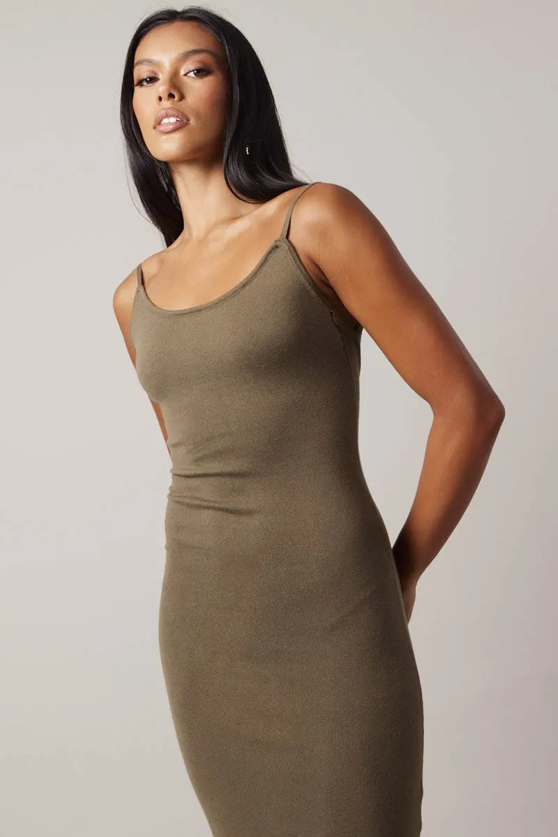 Green Knit Dress Sleeveless Maxi sold by Ally Fashion product image thumbnail 3