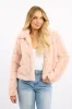 Pink Faux Fur Jacket With Lapel Collar sold by Ally Fashion