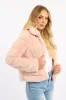 Pink Faux Fur Jacket With Lapel Collar sold by Ally Fashion