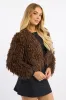 Brown Faux Fur Jacket sold by Ally Fashion