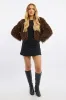 Brown Faux Fur Jacket sold by Ally Fashion