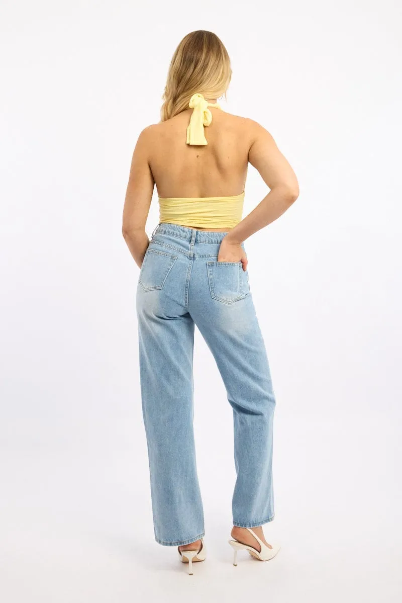 Denim Straight Jeans High Rise sold by Ally Fashion product image thumbnail 4