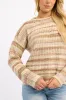 Beige Stripe Knit Jumper Long Sleeve Multi Stripe sold by Ally Fashion