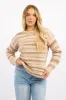 Beige Stripe Knit Jumper Long Sleeve Multi Stripe sold by Ally Fashion