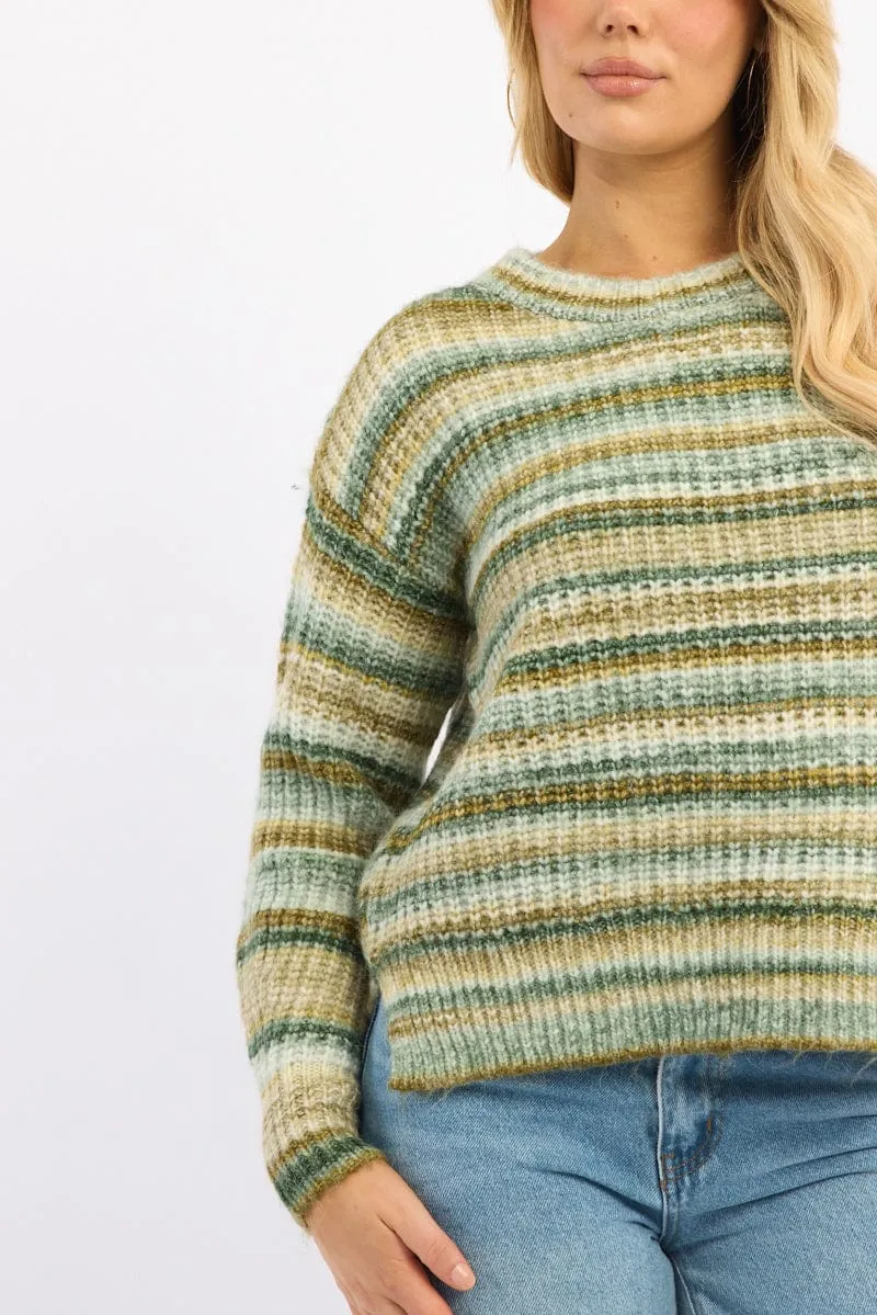 Green Stripe Stripe Knit Jumper sold by Ally Fashion product image thumbnail 5